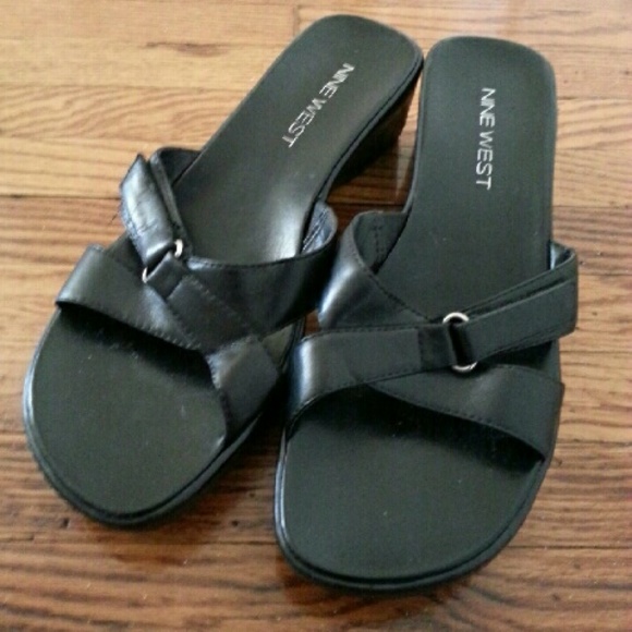 Black Nine West Wedge Sandals