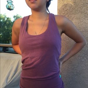 Purple yoga criss cross Tank