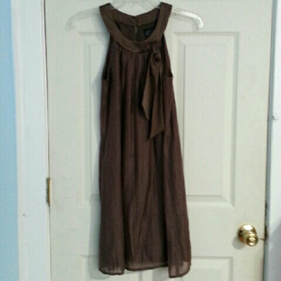 Max & Cleo Brown Sleevess Dress
