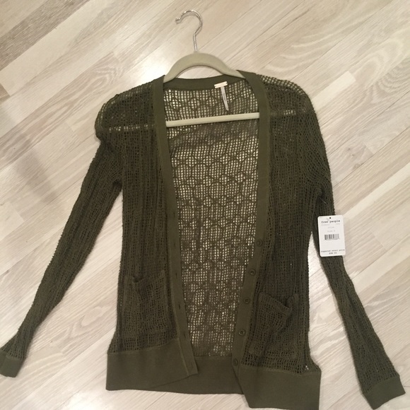 Olive Green Free People cardigan