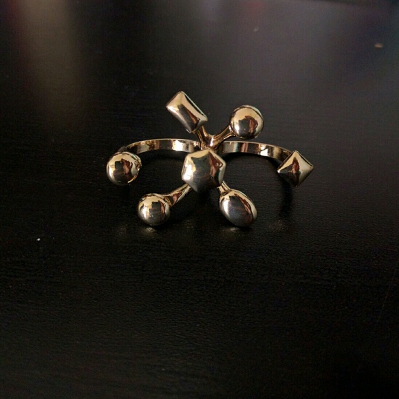 Topshop Gold 2 Finger Ring