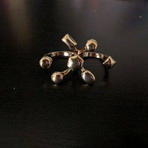 Topshop Gold 2 Finger Ring