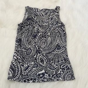 Blue & White Pattern Tank Top