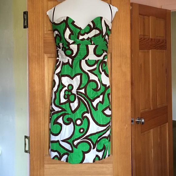 MILLY strapless printed dress