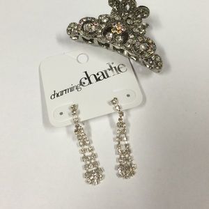Earrings and a hair clip