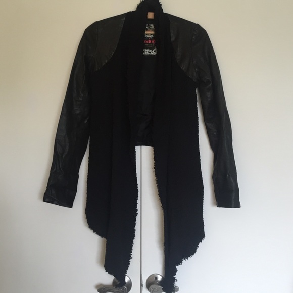 Genuine Buttery Lamb Leather Mixed Media Jacket