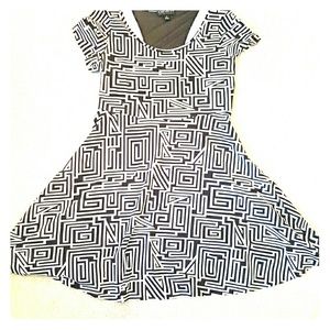 Scoop neck skater skirt dress