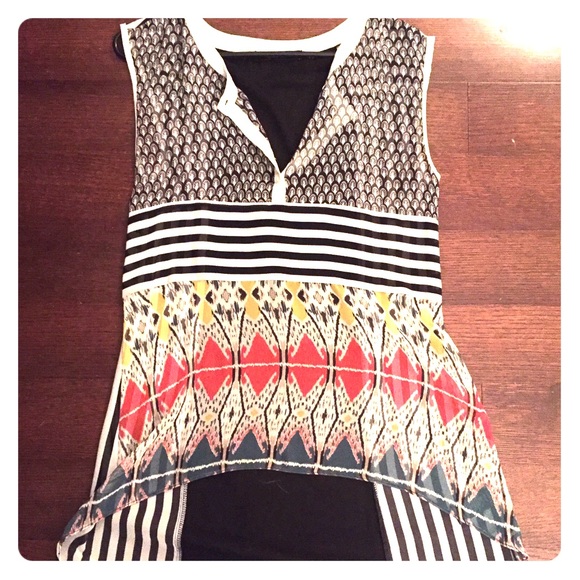 Striped floral top
