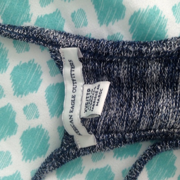 Navy blue and white cotton maxi dress - Picture 2 of 2