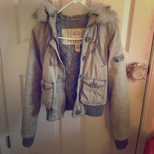 Abercrombie furry hooded jacket