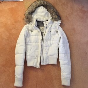 Abercrombie furry hooded puffy jacket