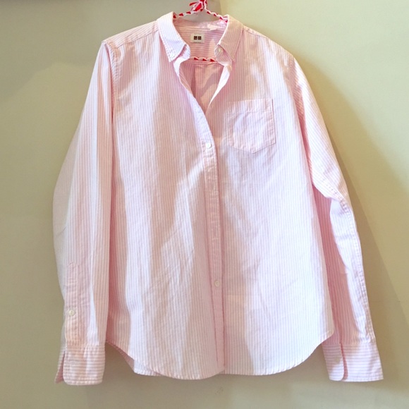 UNIQLO Classic Oxford pink/white shirt