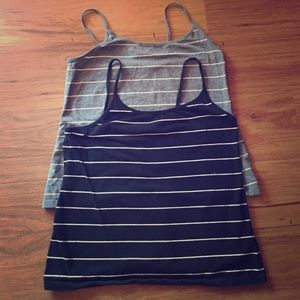 Two forever 21+ striped tank tops