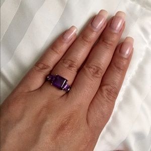 Amethyst & Austrian Crystal ring
