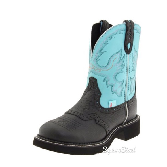 Blue Justin's boots