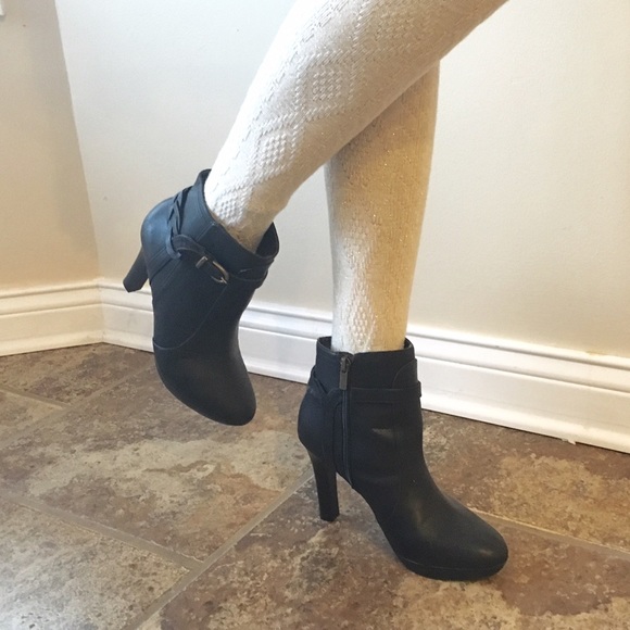 Black high heel booties
