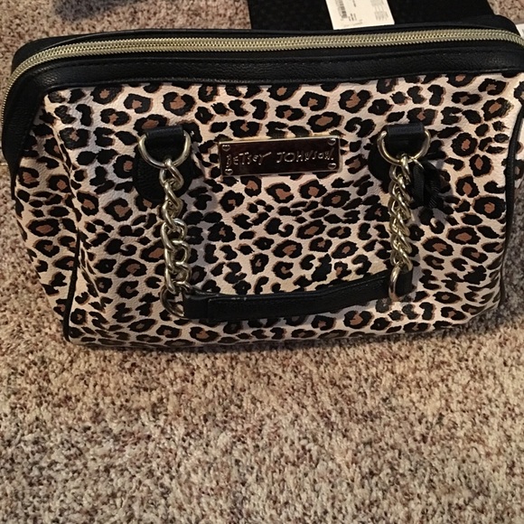 Betsey Johnson leopard leather purse