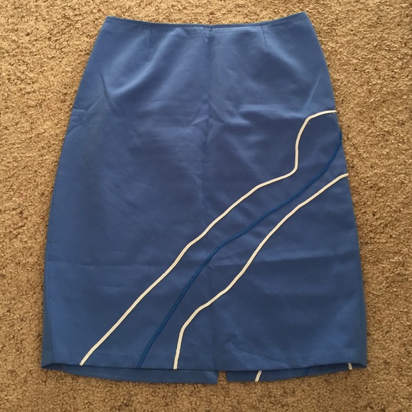 Tailored Periwinkle Blue Pencil Skirt S 2 4