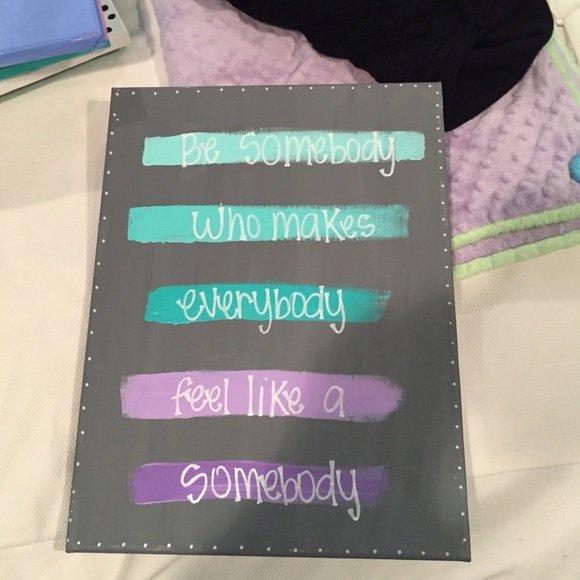 Canvas with painted quote