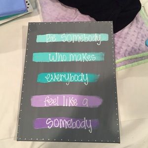 Canvas with painted quote