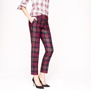 J Crew CAFÉ CAPRI IN RED TARTAN