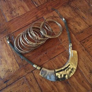 Gold Statement Necklace and bangles
