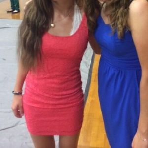 Flattering coral bodycon dress