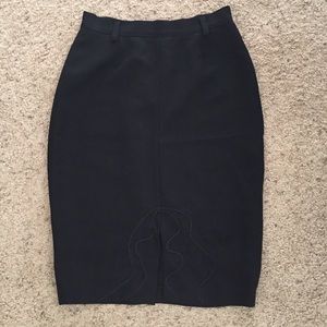 Tailored Black Pencil Skirt