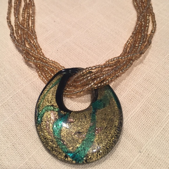 Glass beaded necklace