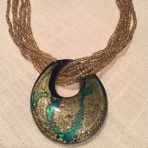 Glass beaded necklace