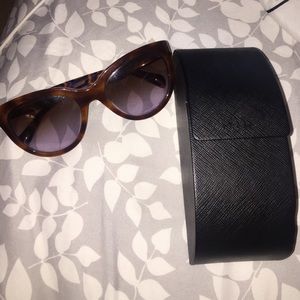 Brown Tortoise Print Acrylic Cat Eye Sunglasses