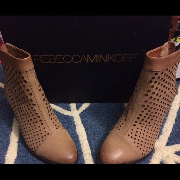 Rebecca Minkoff Leather Nubuck Boots Tan Bedford