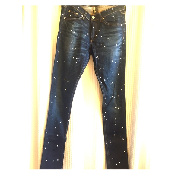 Rare Rag & Bone/JEAN skinny denim splatter pants