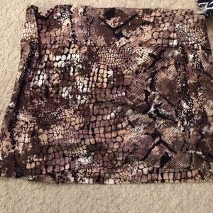 Snakeskin print cotton miniskirt