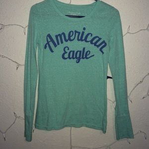 American Eagle Mint Long Sleeve Shirt