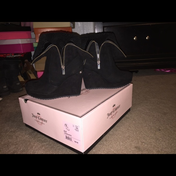 Juicy Couture Black Wedge Boots