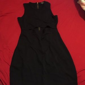 All Black dress with gold zipper cut out stomach