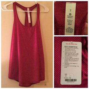 NWT Lululemon Bumble Berry 105 Singlet Size 2
