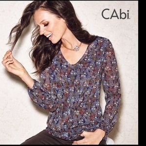 CAbi Tapestry Print Blouse Style #157 Size Medium