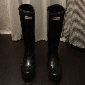 Hunter 'Regent' Black Rain Boots