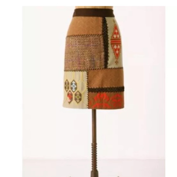 Anthropologie tabitha Aztec patchwork skirt 4