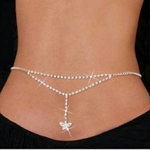 *SOLD* New, butterfly belly chain w/ rhinestones