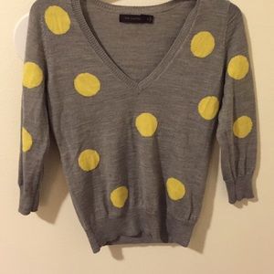 The Limited grey/yellow polka dot sweater