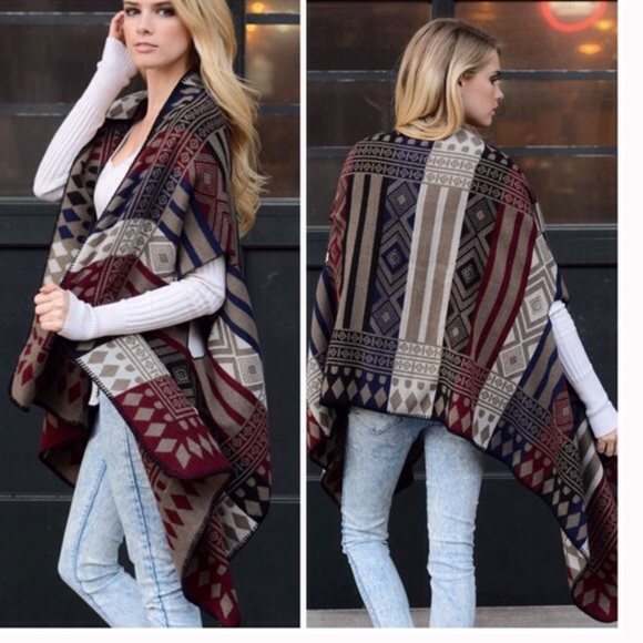 Vivacouture Accessories - COMMENT FOR REORDER ️SOLD OUT Print Poncho Cape