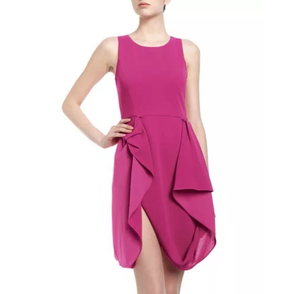 BCBG MAXAZRIA Gretchen Draped Fuchsia Dress