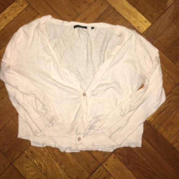 Cropped sweater in light pink with ruffled back - Picture 1 of 2