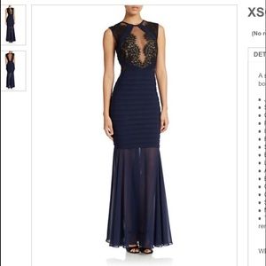 XSCAPE Lace Illusion Sheath Gown