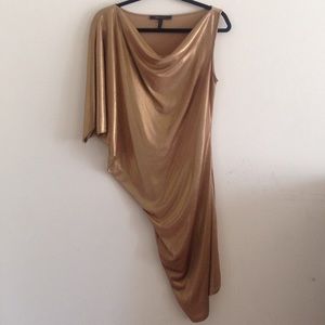 BCBG womens Abrial Draped one shoulder Tunic Dress