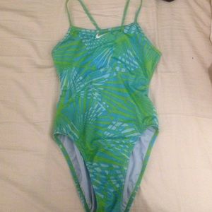 Blue/green patterned Nike swimsuit