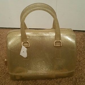 Gold sparkle jelly purse